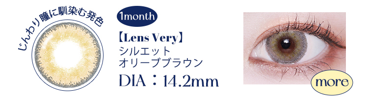 【Lens Very】1monthシルエットオリーブブラウン